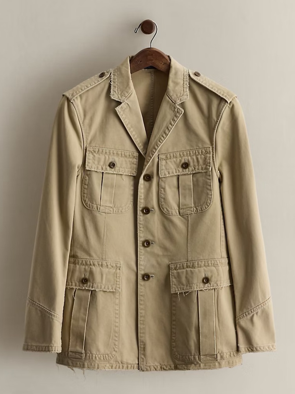 Polo Ralph Lauren Khaki Utility Blazer Field Jacket 100% Cotton